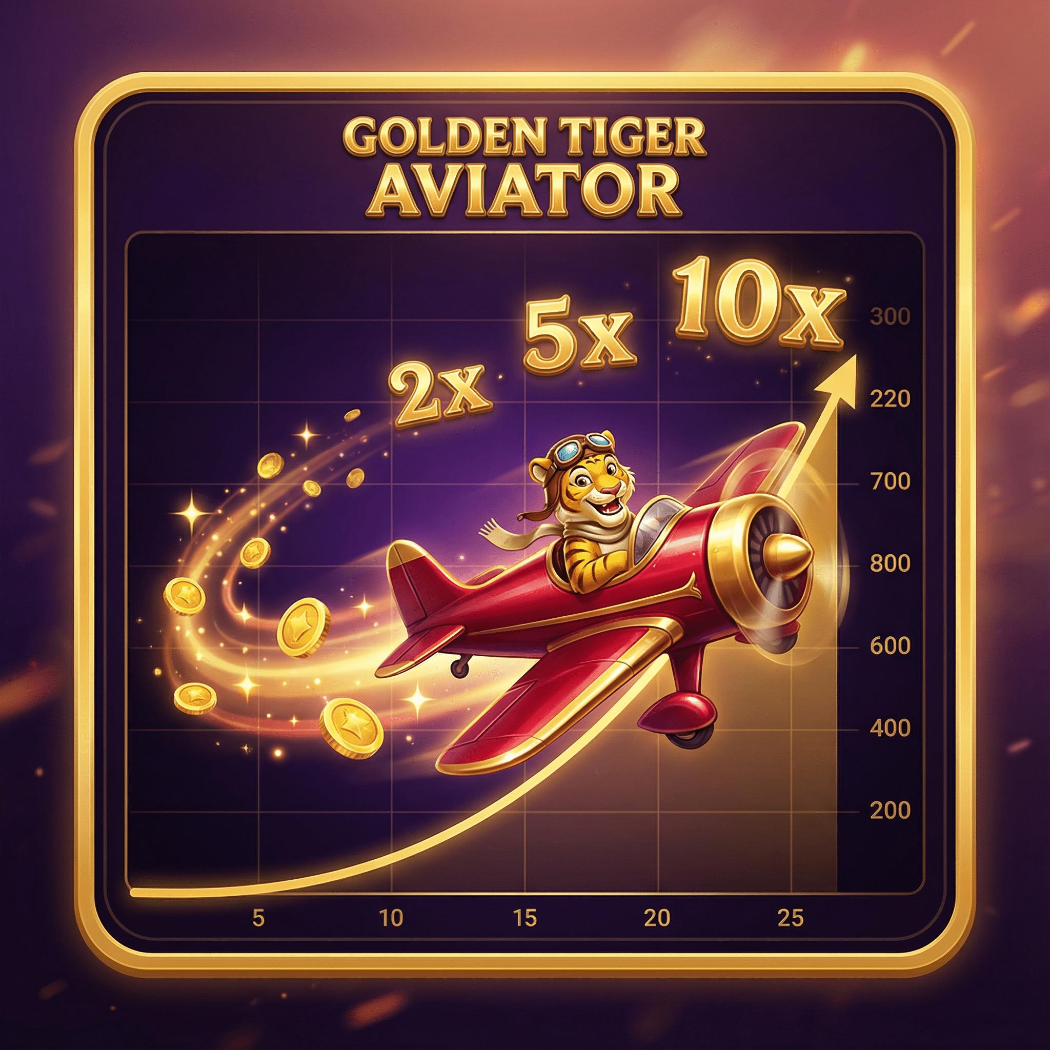 Avión dorado despegando con multiplicadores y efectos de casino premium